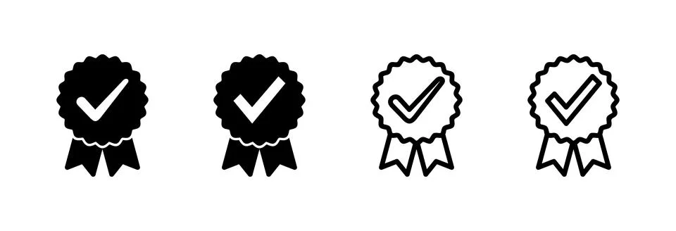 Approved icon vector illustration. Certified Medal Icon. check mark Stock Illustration