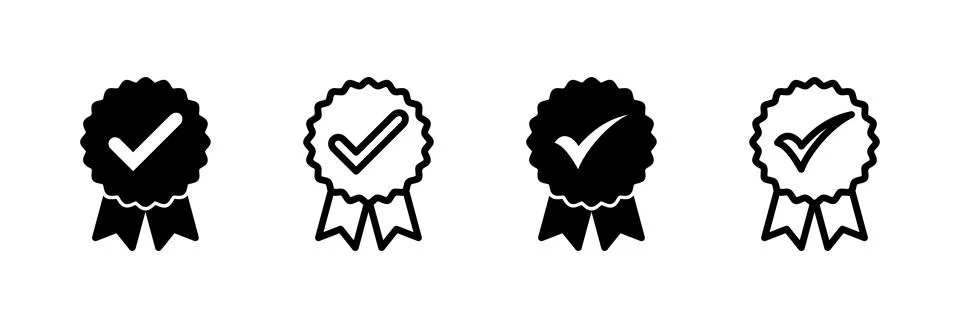Approved icon vector illustration. Certified Medal Icon. check mark Stock Illustration