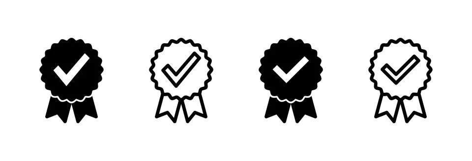 Approved icon vector illustration. Certified Medal Icon. check mark Illustrazione stock
