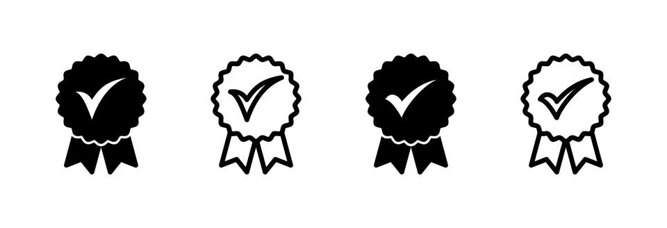 Approved icon vector illustration. Certified Medal Icon. check mark Illustrazione stock