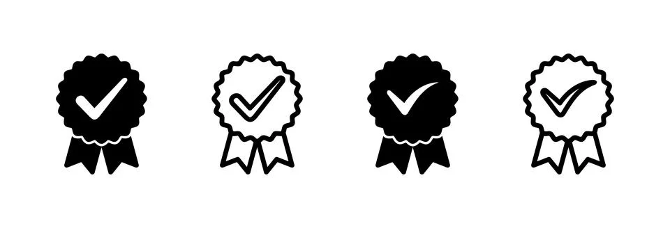 Approved icon vector illustration. Certified Medal Icon. check mark Stock Illustration