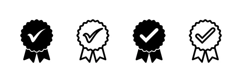 Approved icon vector illustration. Certified Medal Icon. check mark Stock Illustration