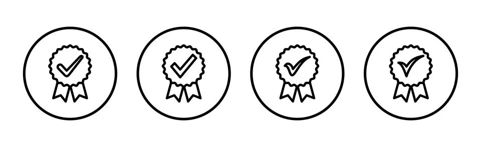 Approved icon vector illustration. Certified Medal Icon. check mark Stock Illustration