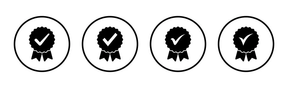 Approved icon vector illustration. Certified Medal Icon. check mark Stock Illustration