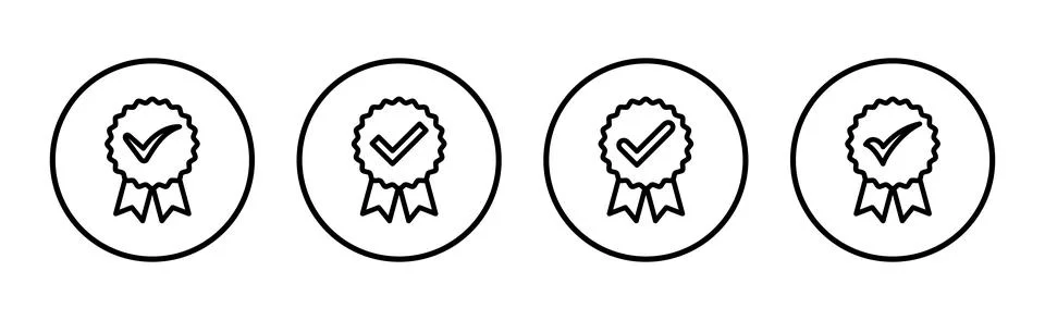 Approved icon vector illustration. Certified Medal Icon. check mark Stock Illustration