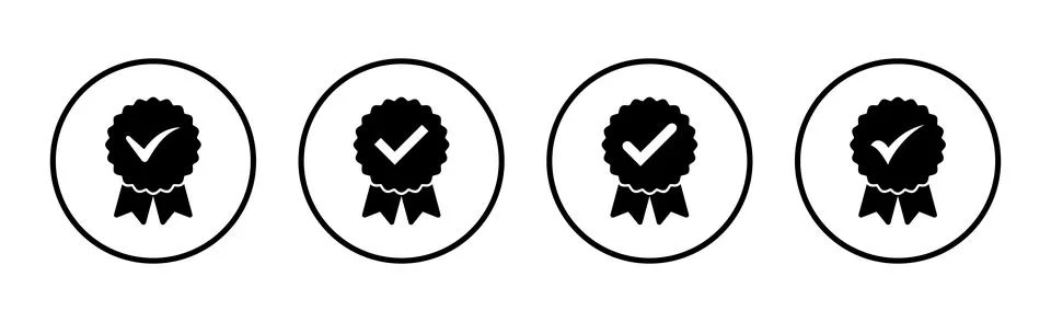 Approved icon vector illustration. Certified Medal Icon. check mark イラスト素材