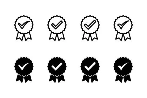Approved icon vector illustration. Certified Medal Icon. check mark イラスト素材