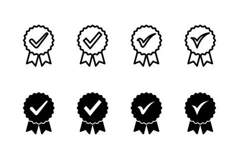 Approved icon vector illustration. Certified Medal Icon. check mark Stock Illustration