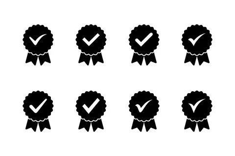 Approved icon vector illustration. Certified Medal Icon. check mark Stock Illustration