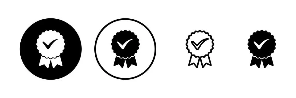 Approved icon vector illustration. Certified Medal Icon. check mark Stock Illustration