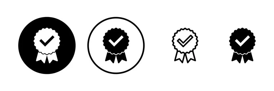 Approved icon vector illustration. Certified Medal Icon. check mark Stock Illustration