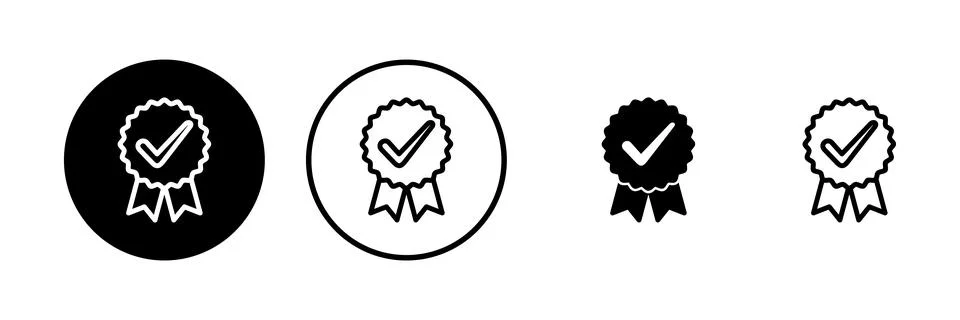 Approved icon vector illustration. Certified Medal Icon. check mark Stock Illustration