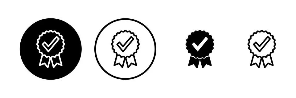 Approved icon vector illustration. Certified Medal Icon. check mark イラスト素材