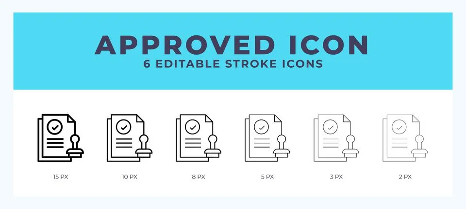 Approved icon vector illustration. With editable stroke for web. App and more Stock Illustration