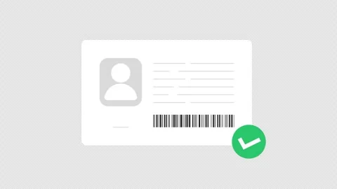 Approved ID Verification Animation Video - Transparent Stock Footage 340078409