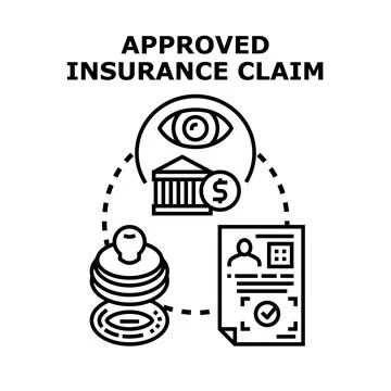 Approved insurance claim process financial compensation concept Illustrazione stock