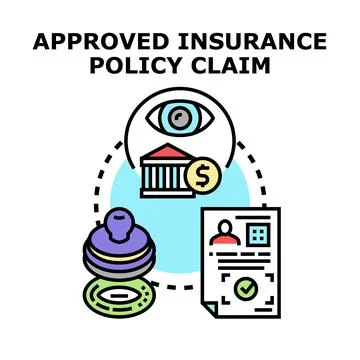 Approved insurance policy claim process illustrating financial protection Stock Illustration