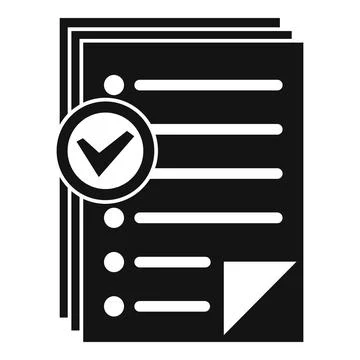 Approved inventory papers icon, simple style Stock Illustration