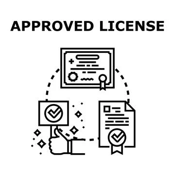 Approved license concept, getting official permission document Stockillustratie