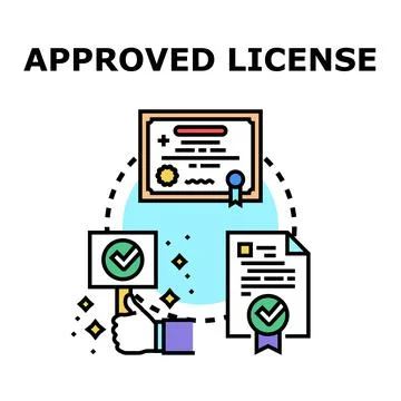 Approved license concept, getting official permission document Stock Illustration