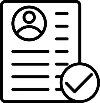 Approved Line Icon Design Stock Illustration