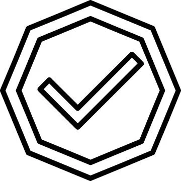 Approved Line Icon Design Stock Illustration