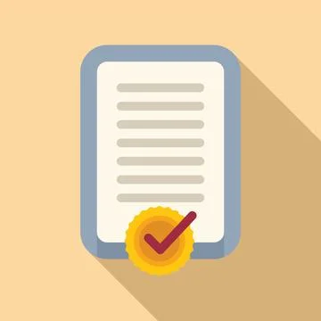 Approved list registration icon flat vector. Business digital bank Stock Illustration