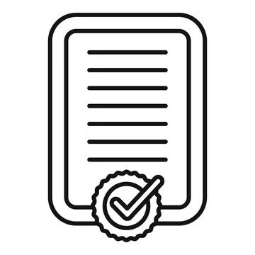 Approved list registration icon outline vector. Business digital bank Stock Illustration