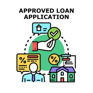 Approved loan application concept illustration for property mortgage Stock Illustration