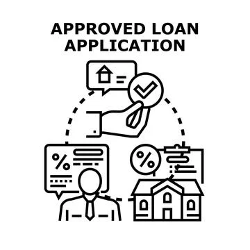 Approved loan application concept illustration for property mortgage Stock Illustration