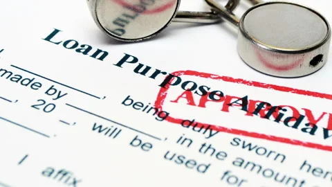 Approved Loan Application Form with Locks and Financial Approval Stamp Stock Footage 340585517