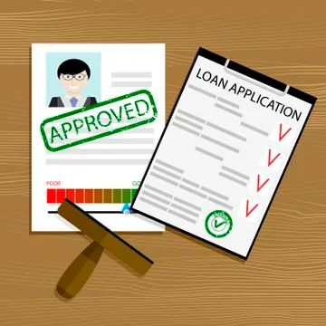 Approved loan application Stock Illustration