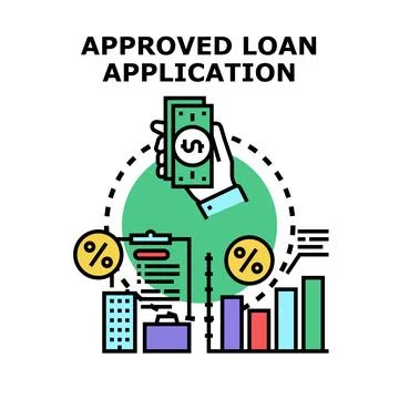 Approved loan application money financing business agreement Stock Illustration