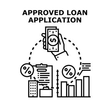 Approved loan application money financing business agreement Stock Illustration