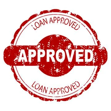 Approved loan rubber stamp Stock Illustration