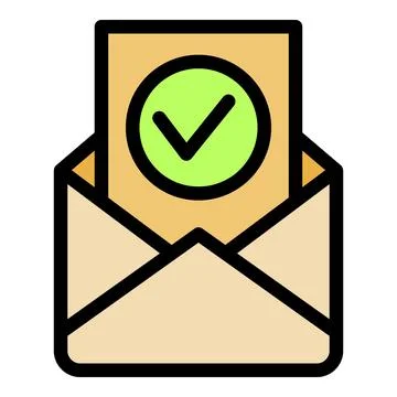 Approved mail envelope with check mark delivering good news イラスト素材