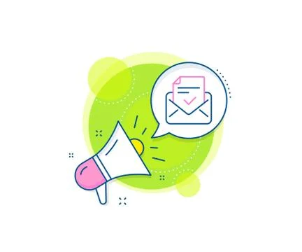 Approved mail line icon. Accepted or confirmed sign. Vector Stock Illustration