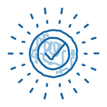 Approved Mark In Center Of Rays Vector Illustrazione stock