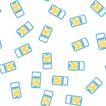 Approved mark mobile display vector seamless pattern Stock Illustration