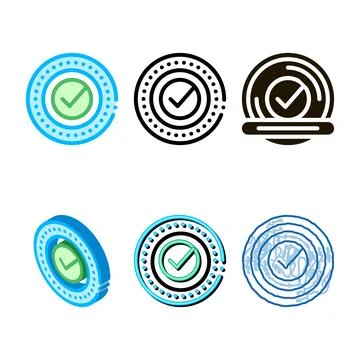 Approved mark print stamp seal element vector variety Stock Illustration
