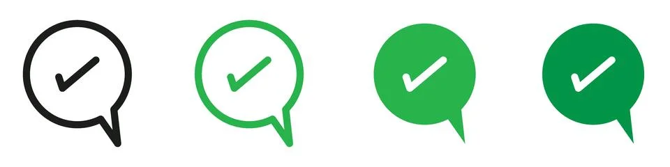Approved message icon mark in filled style Stock Illustration