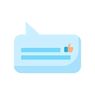 Approved message thumbs up speech bubble flat vector icon Ilustración de archivo
