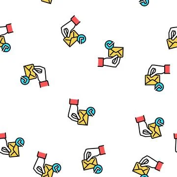 Approved message vector seamless pattern Stock Illustration