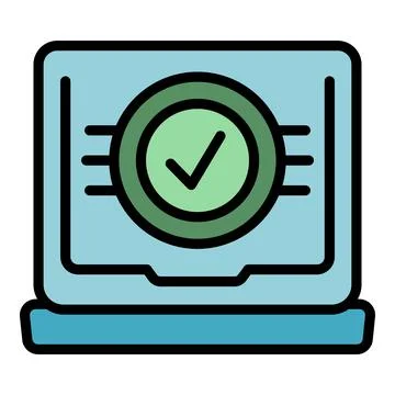 Approved online test icon vector flat Иллюстрация