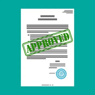 Approved paper document Illustrazione stock