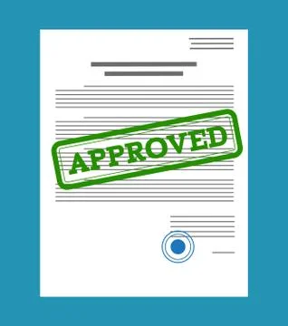 Approved paper document Illustrazione stock
