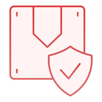 Approved parcel flat icon. Box and check red icons in trendy flat style. Cargo 스톡 일러스트