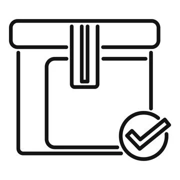 Approved parcel icon outline vector. Courier ship イラスト素材