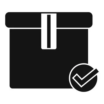 Approved parcel icon simple vector. Courier ship 库存插图