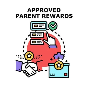Approved parent rewards program for children achievement Illustrazione stock
